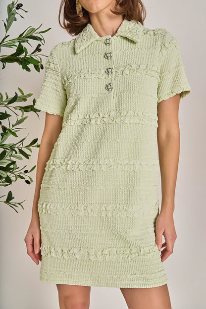 Soft Petals Mini Dress Pistachio