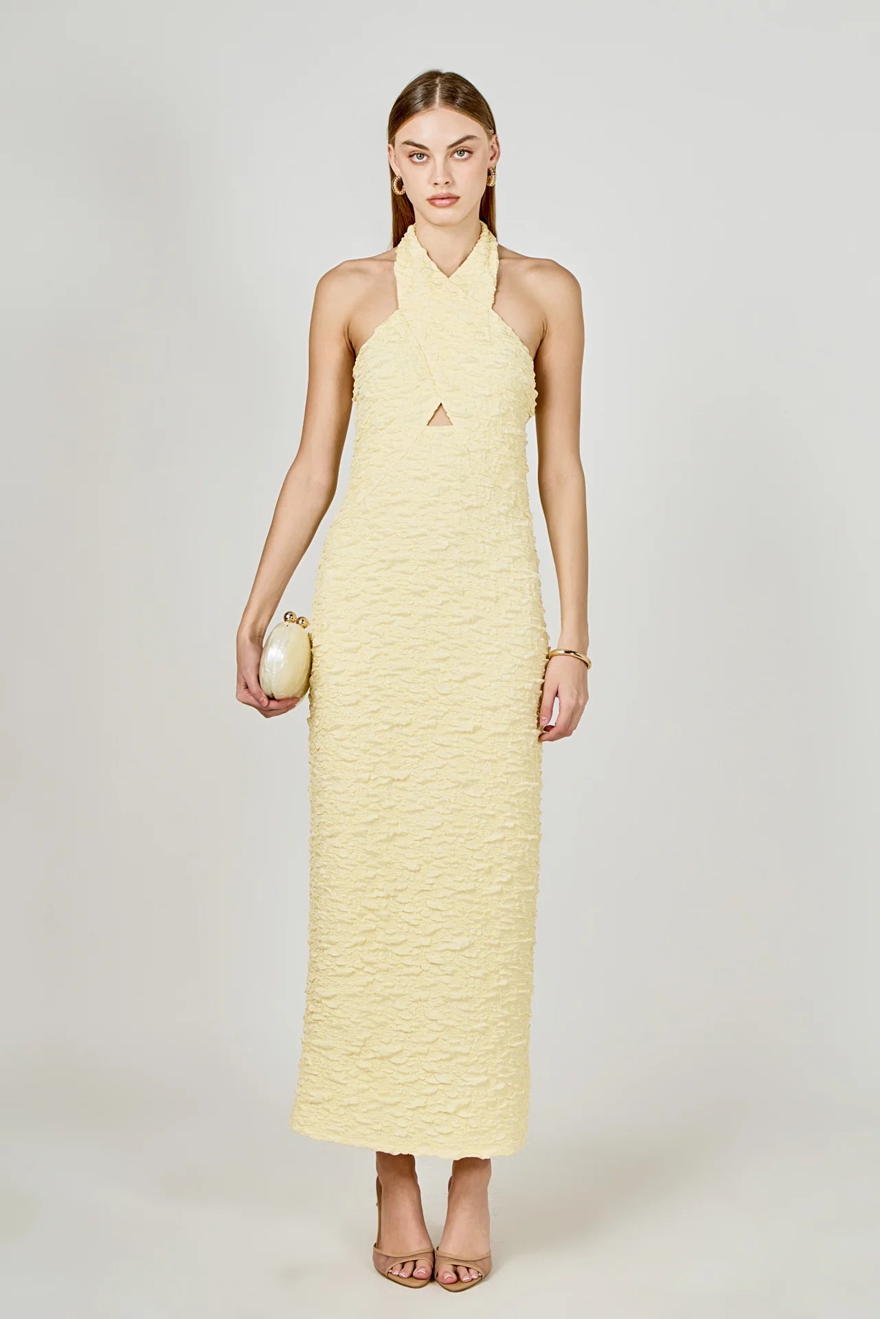 Balle Midi Dress Butter Yellow