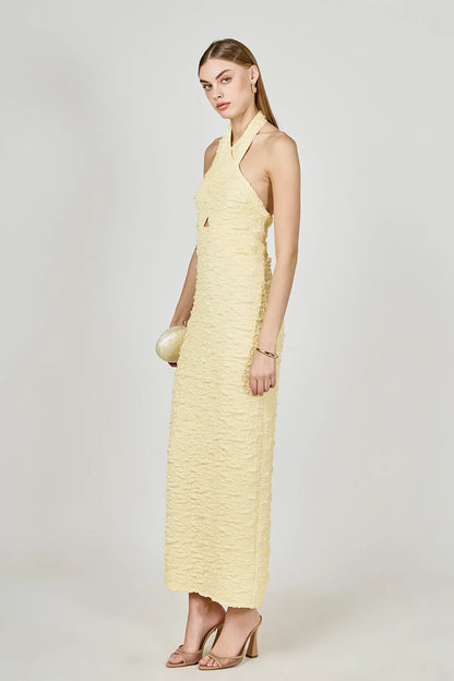 Balle Midi Dress Butter Yellow