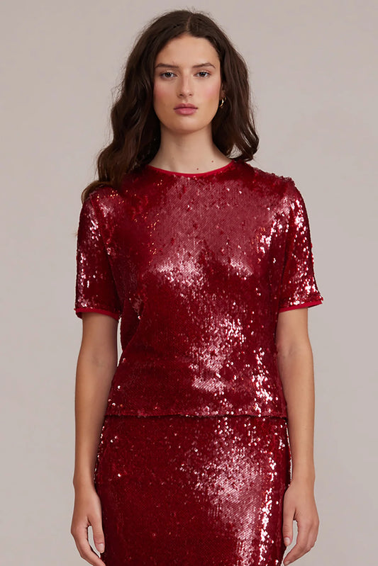 Cherry Sequin Top