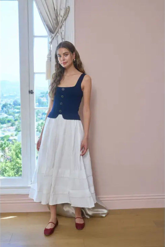 Skyler Midi Dress Navy