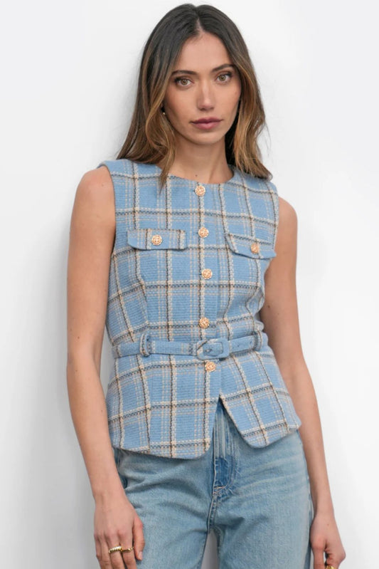 Sloane Vest Retro Blue
