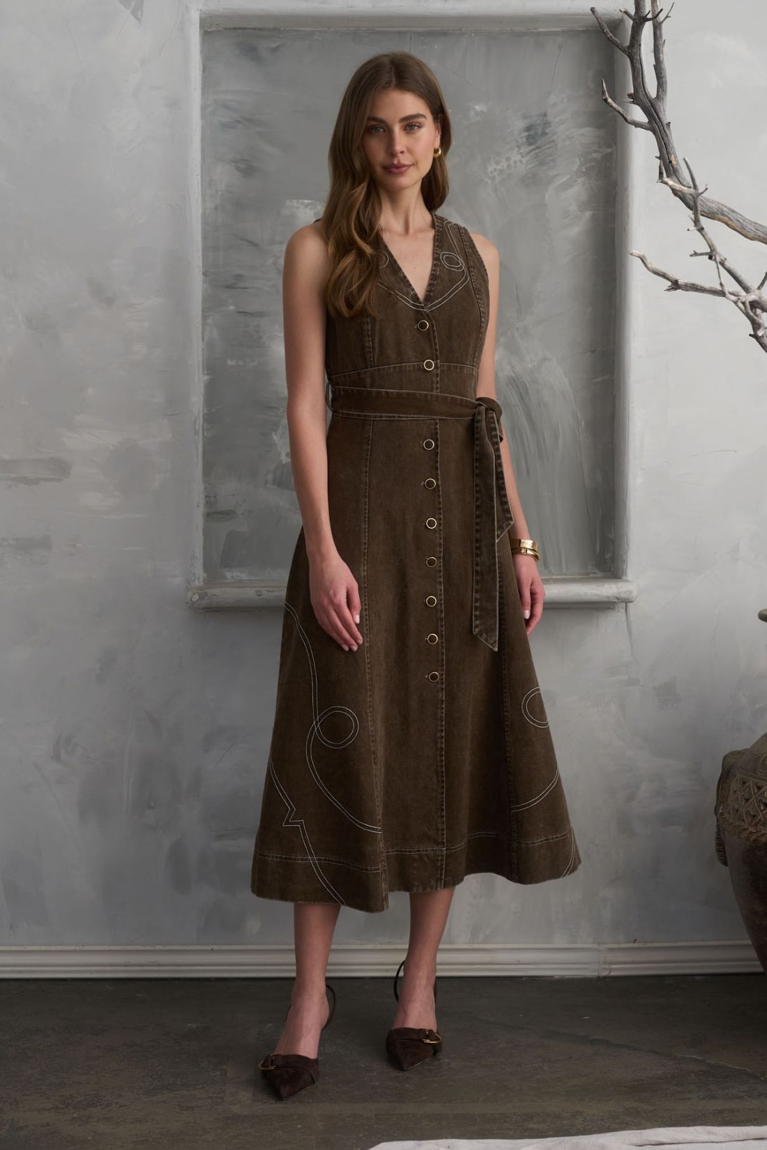 Edel Midi Dress Brown