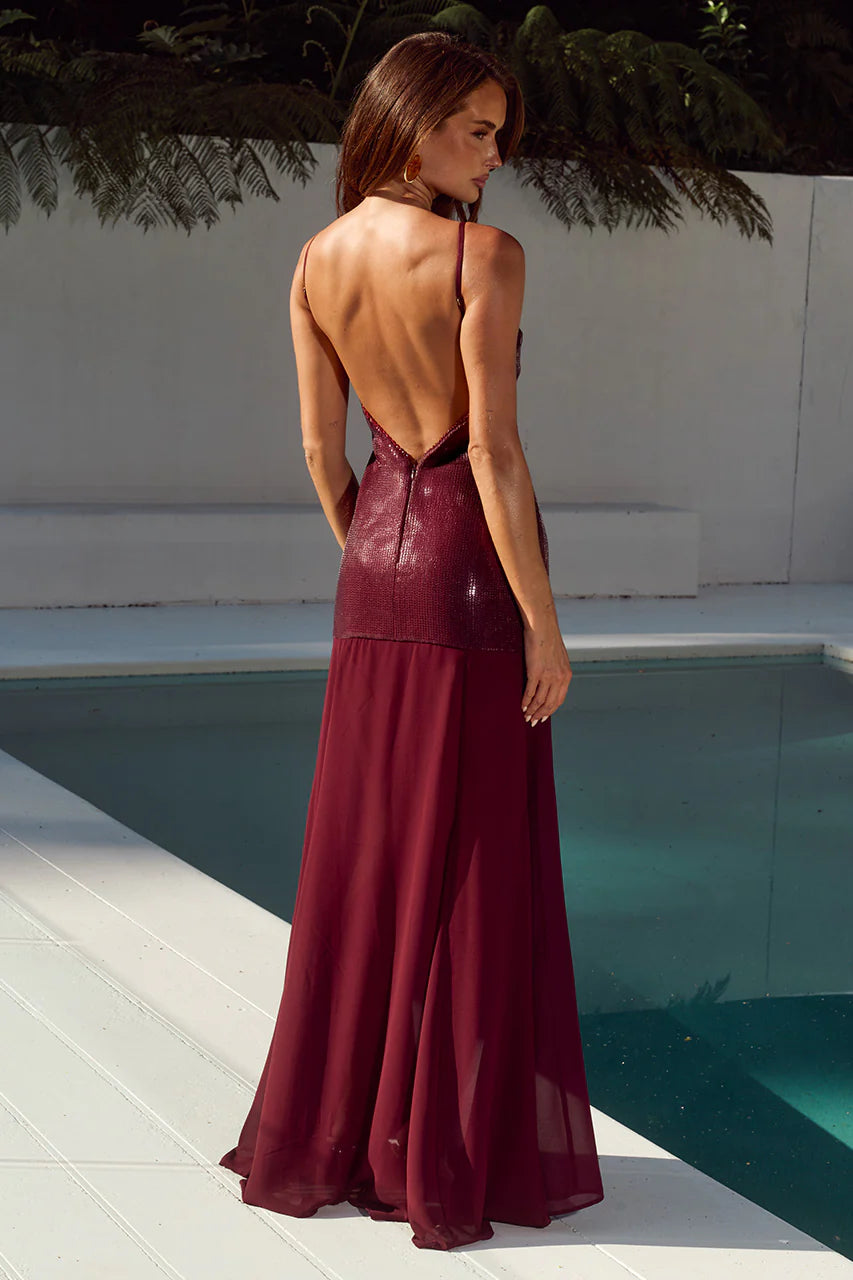Tulia Maxi Dress Wine