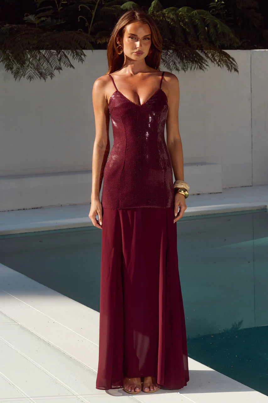 Tulia Maxi Dress Wine