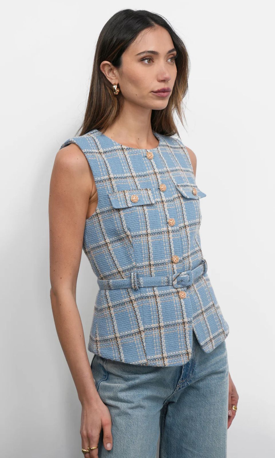 Sloane Vest Retro Blue