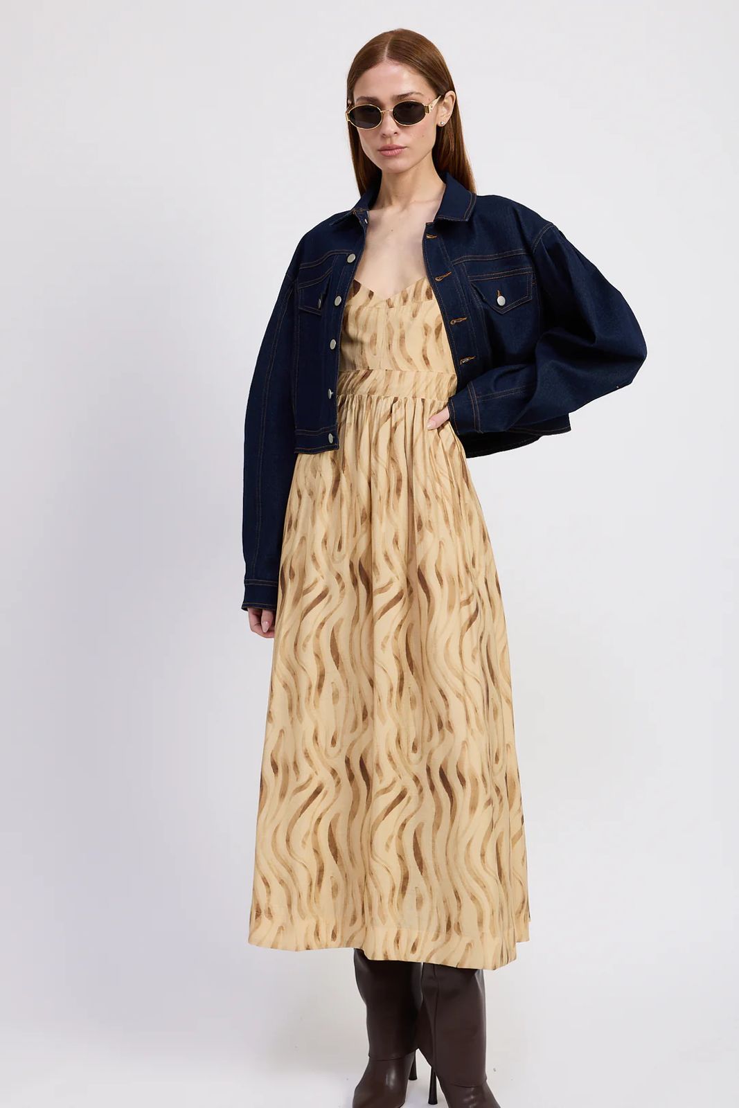 Avayah Midi Dress Golden Brown