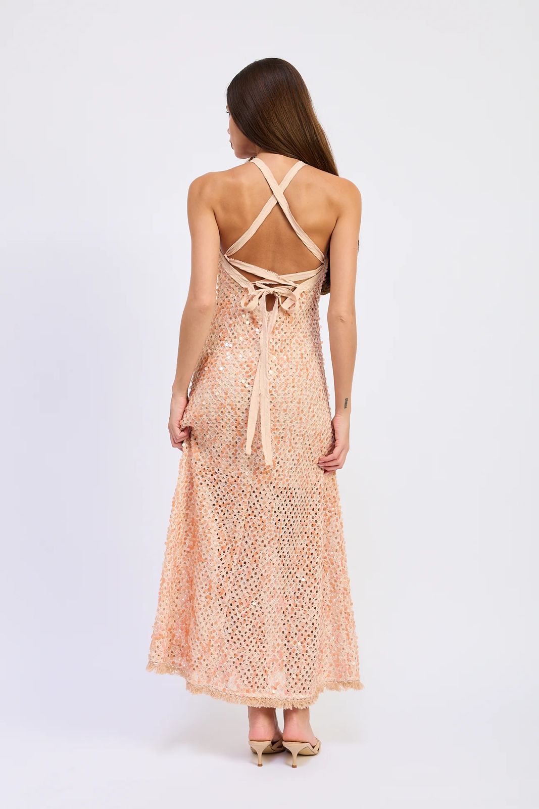 Adisson Sequin Dress Peach
