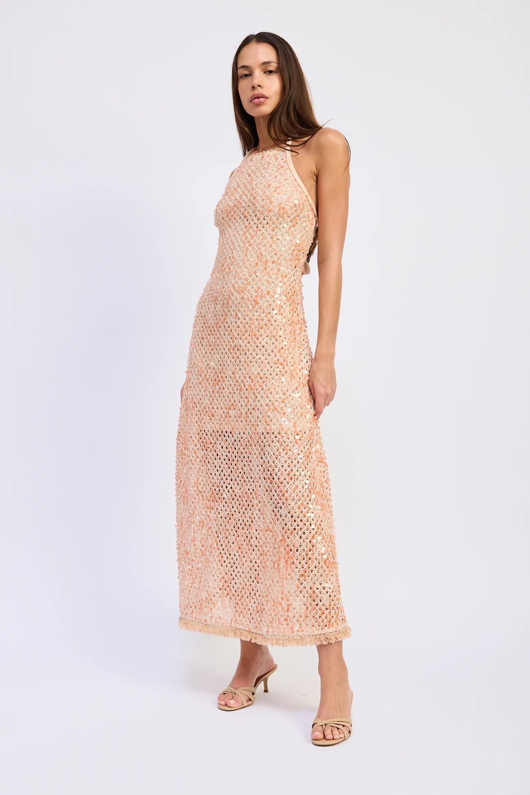 Adisson Sequin Dress Peach