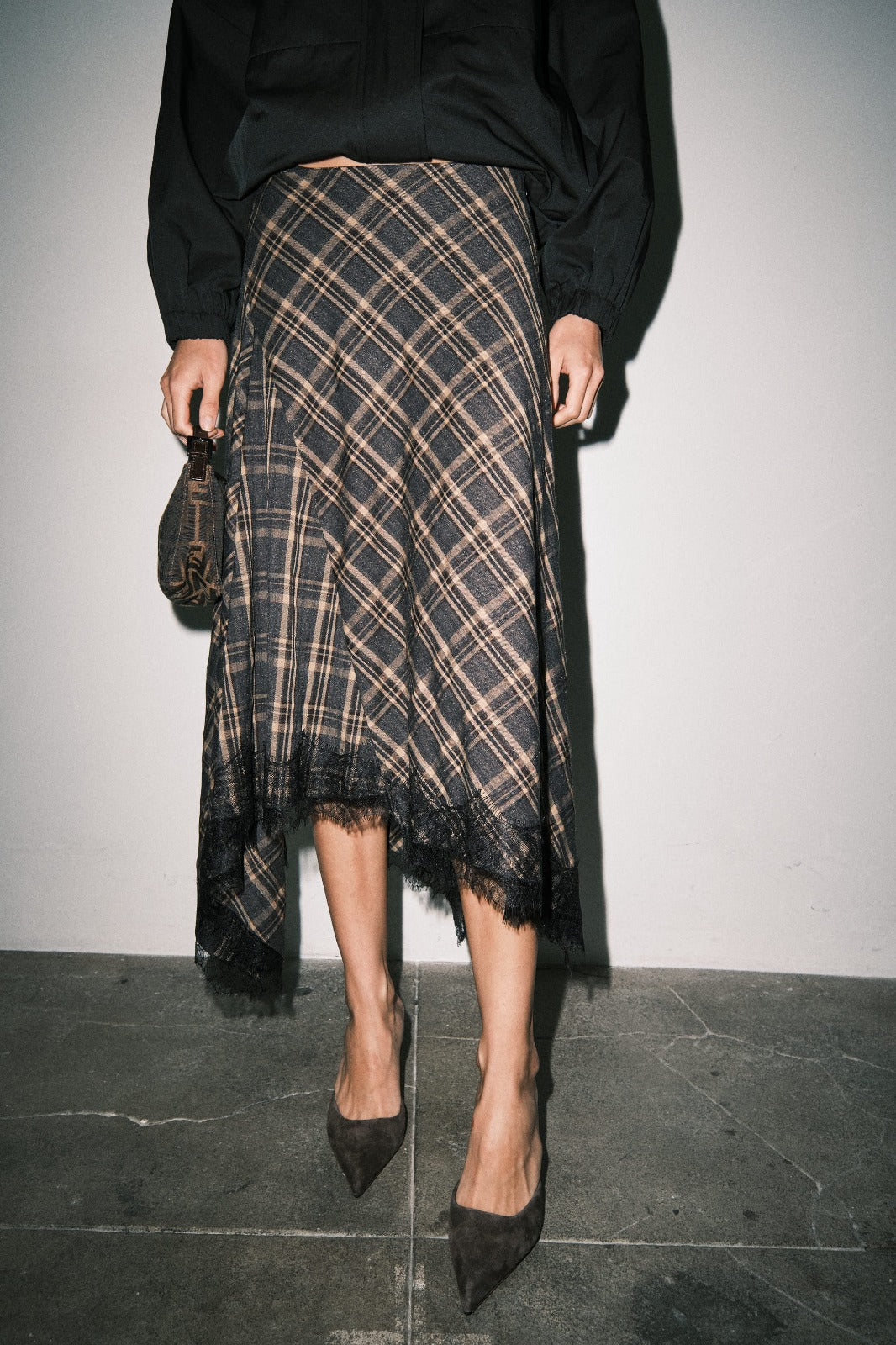 Iselin Skirt Tan Plaid