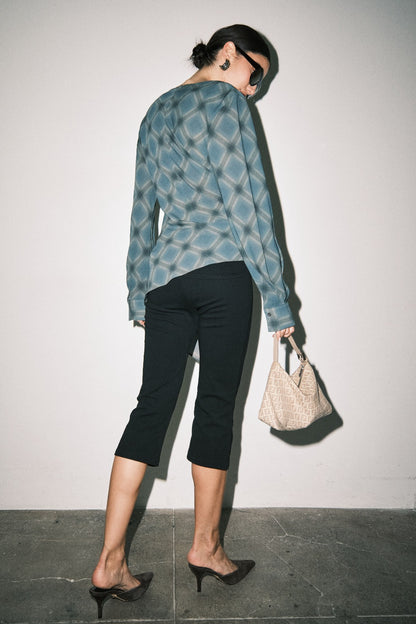 Ophalia Top Teal Plaid