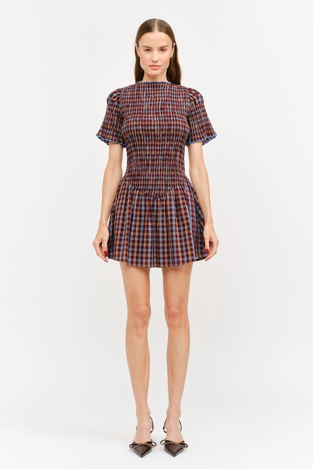 Ephelia Dress Brown Plaid