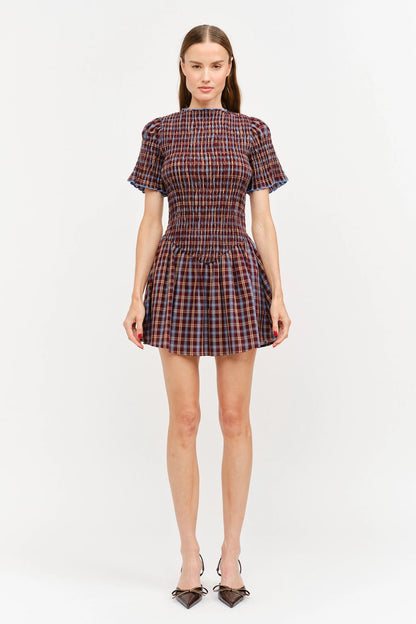 Ephelia Dress Brown Plaid