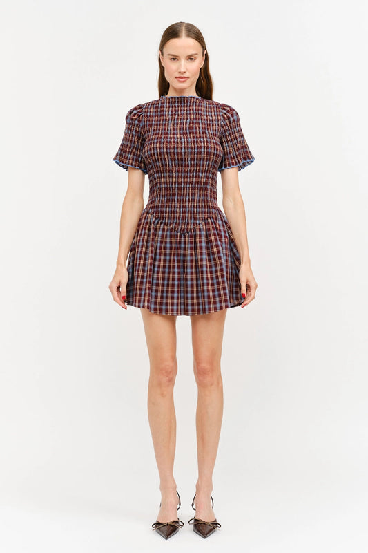 Ephelia Dress Brown Plaid