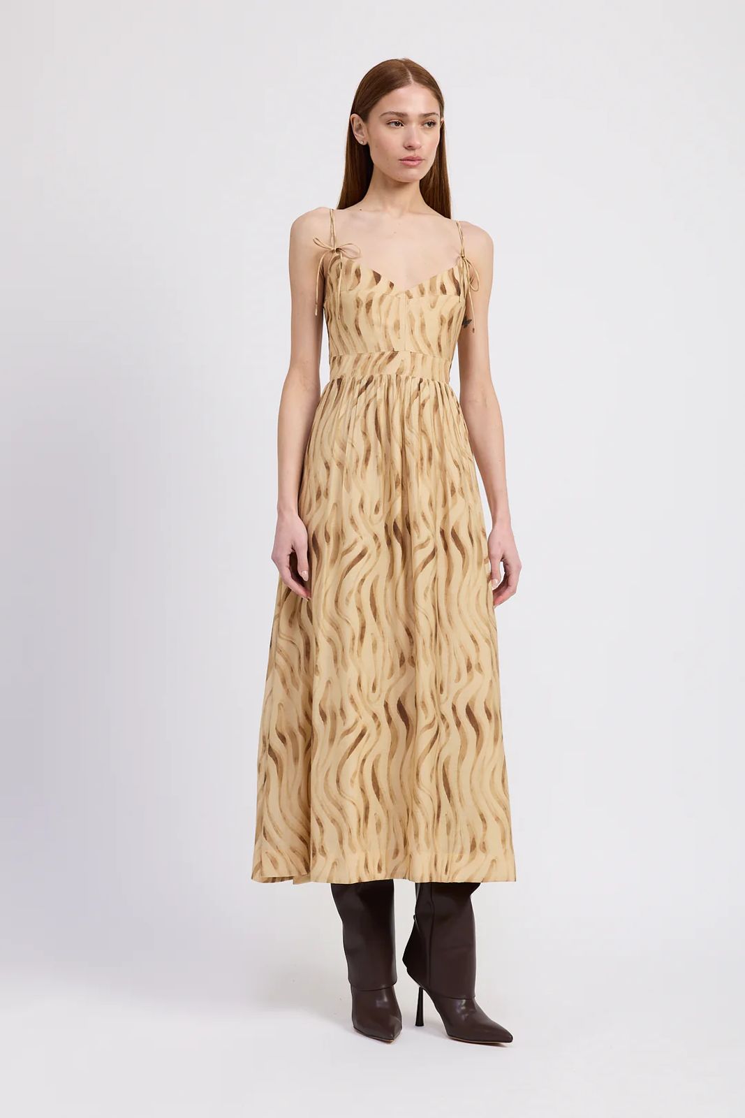 Avayah Midi Dress Golden Brown