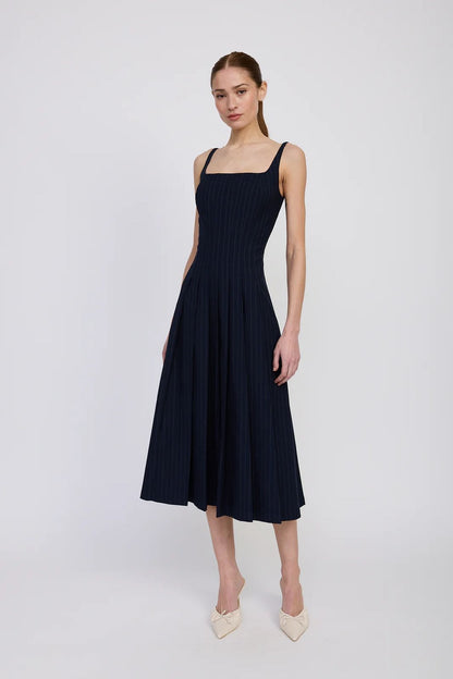Prudence Midi Dress Navy White