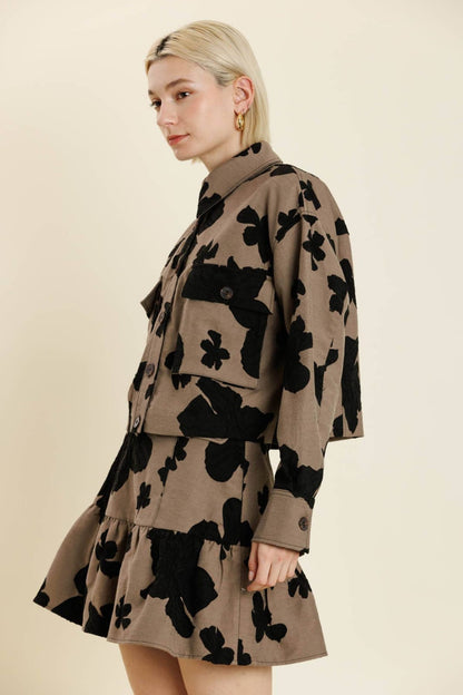 Jacquard Two Piece Set Taupe