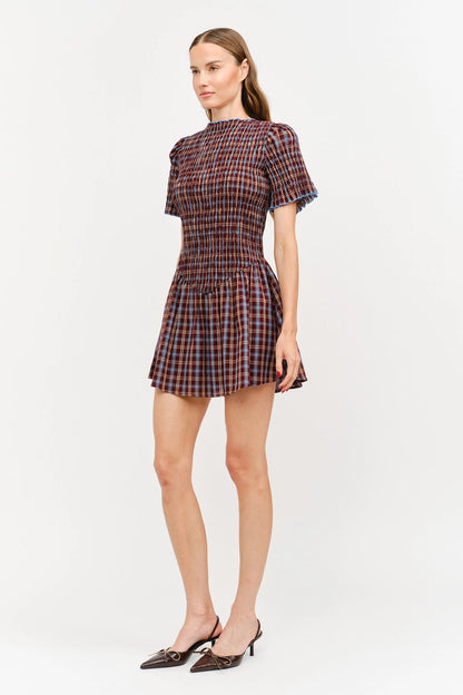 Ephelia Dress Brown Plaid