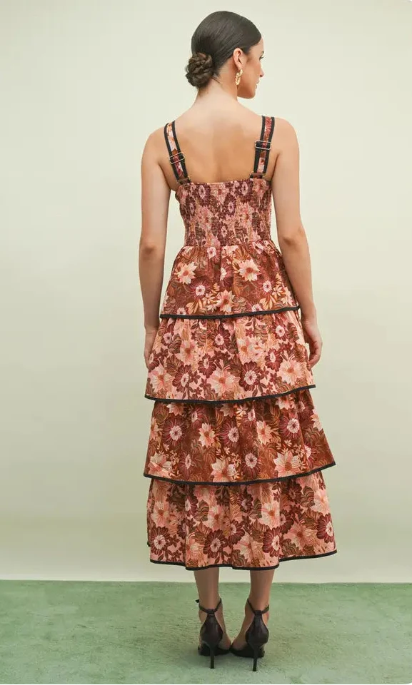 Sarina Dress Brown Multi