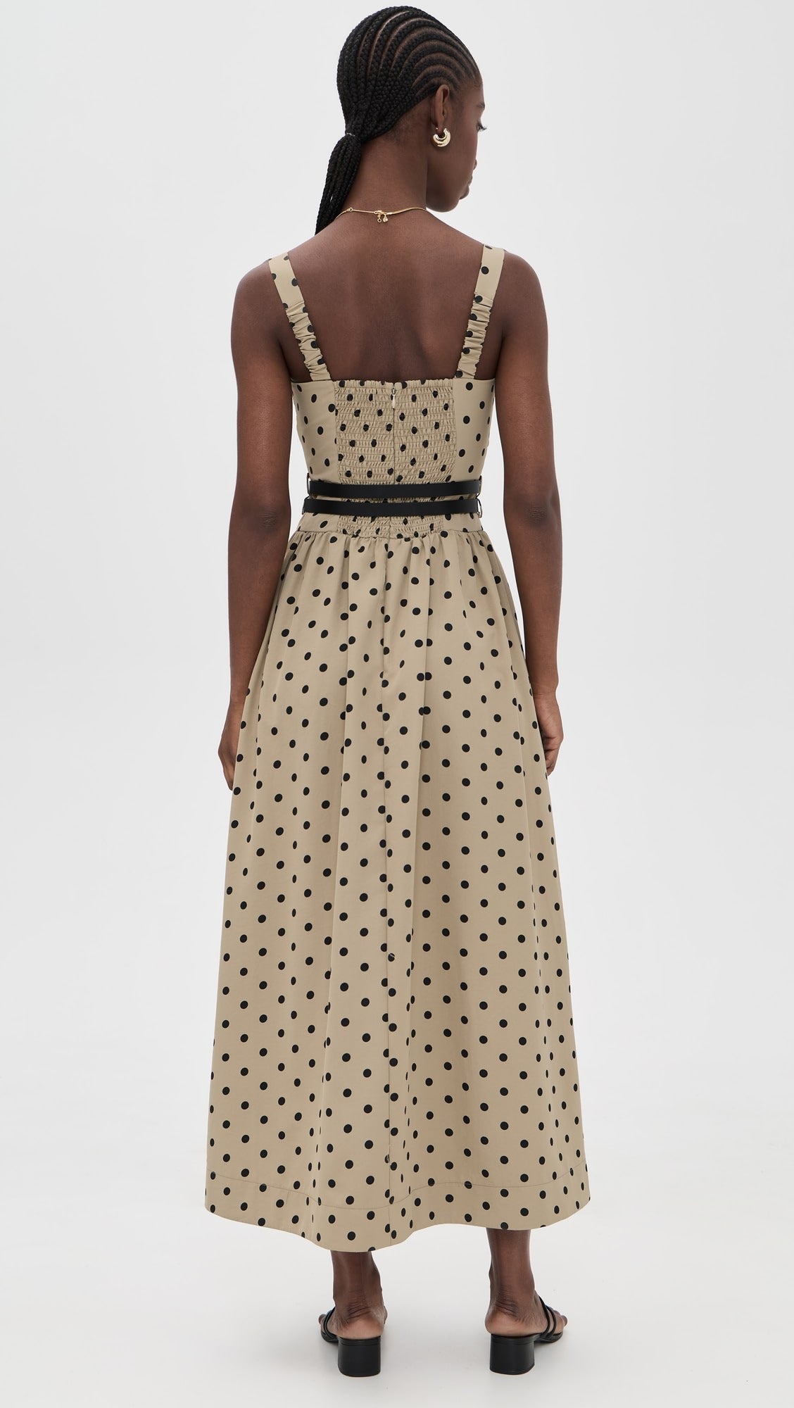 Adriana Midi Dress Tan Black