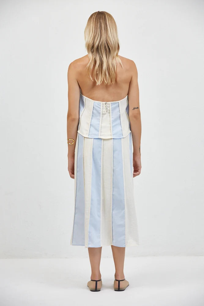 Roanne Two Piece Set Cream Blue