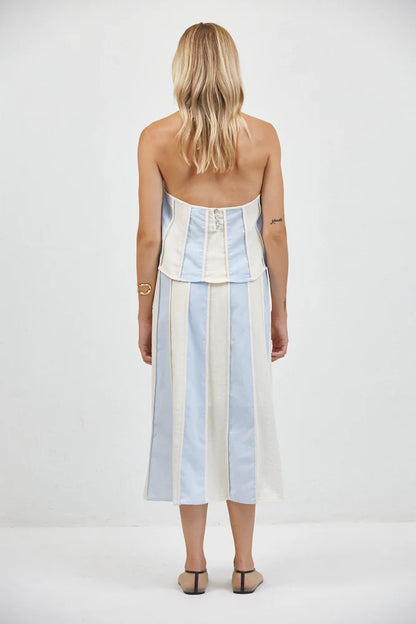 Roanne Two Piece Set Cream Blue